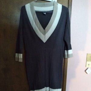 Women’s VENUS V Neck Plunge Long Sleeve Sweater Dress Sm